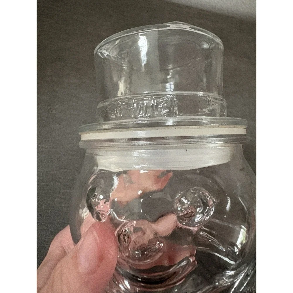 Christmas Snowman Apothecary Clear Glass Small 8